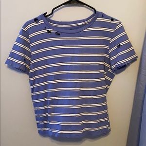 Pacsun Striped cropped t-shirt